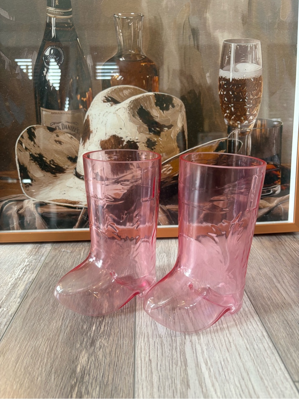 Pair of Pink Boot-Shaped Glasses